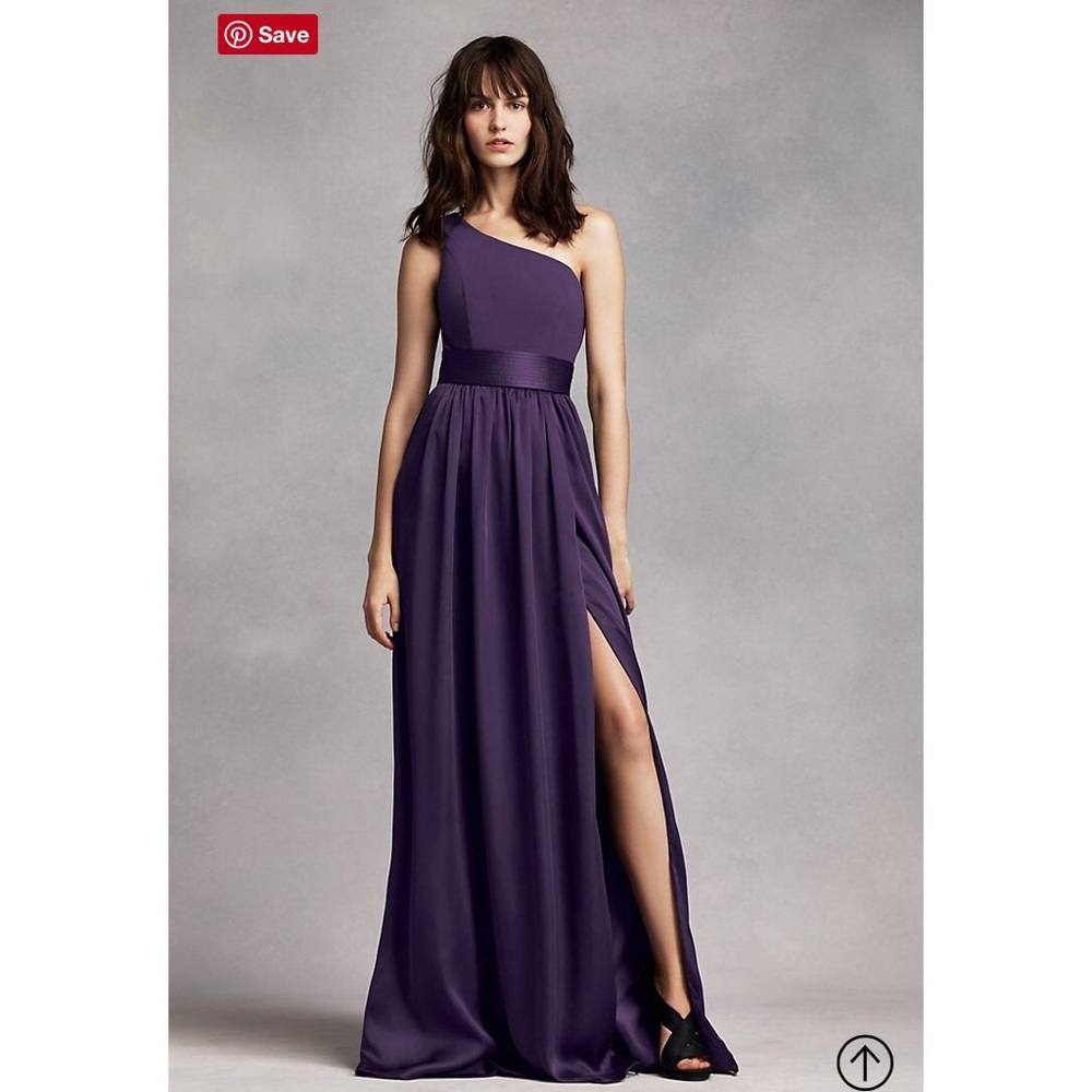Vera Wang Satin One Shoulder Dress - Size 2